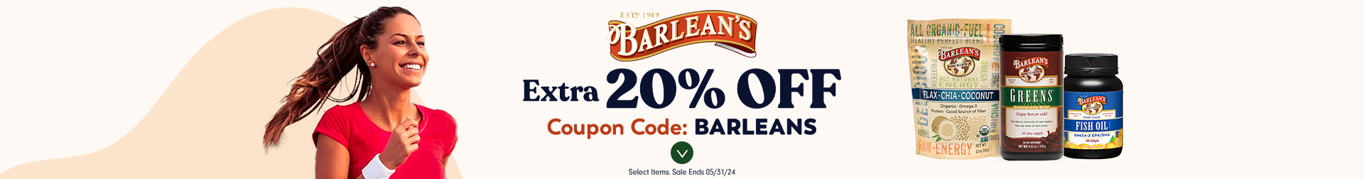Extra 20% OFF Select Barlean's